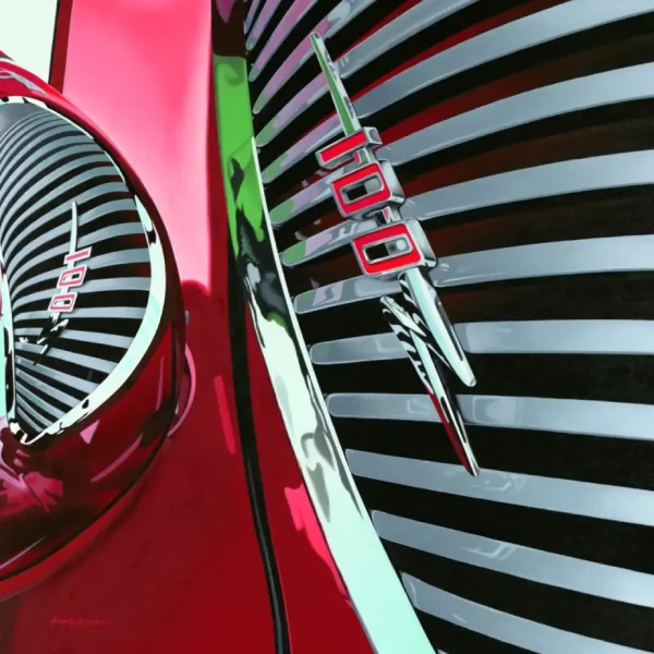 1955 Austin-Healey 100-4 Front Grill Detail Oil Painting