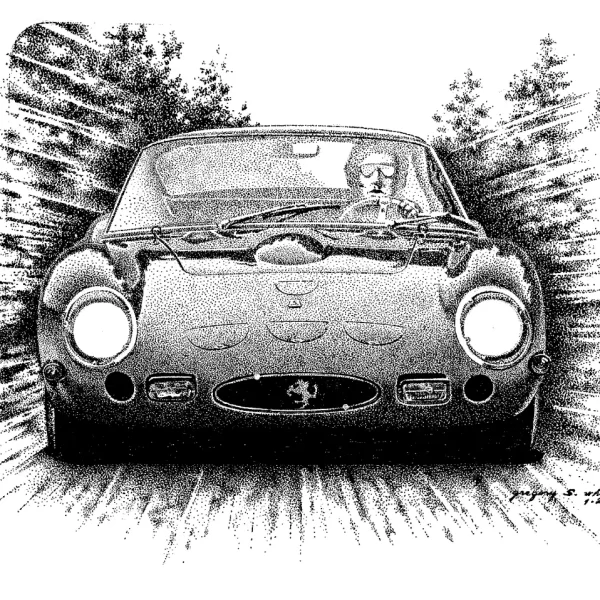 Original Pen & Ink Illustration or a Ferrari 250 GTO